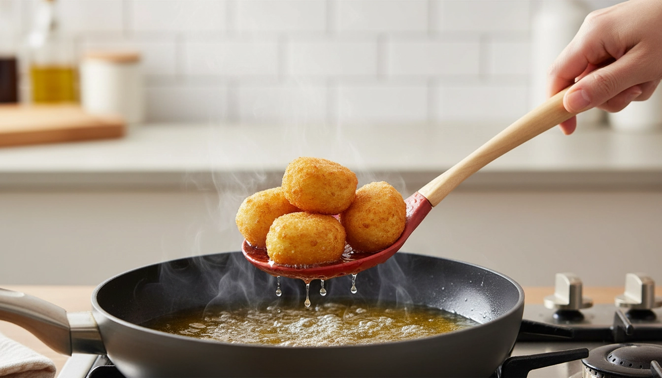 Silikónová lyžica s drevenou rúčkou a dierami