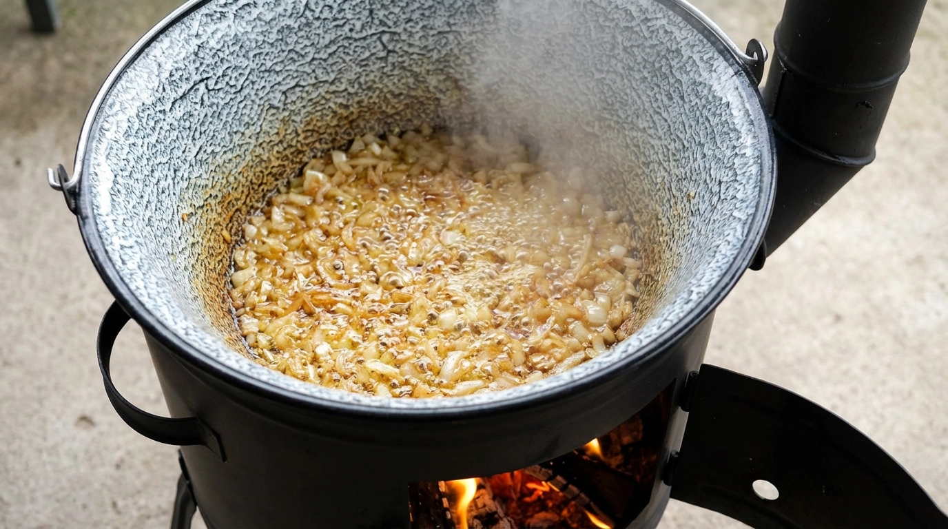 Silvestrovská kapustnica v kotlíku