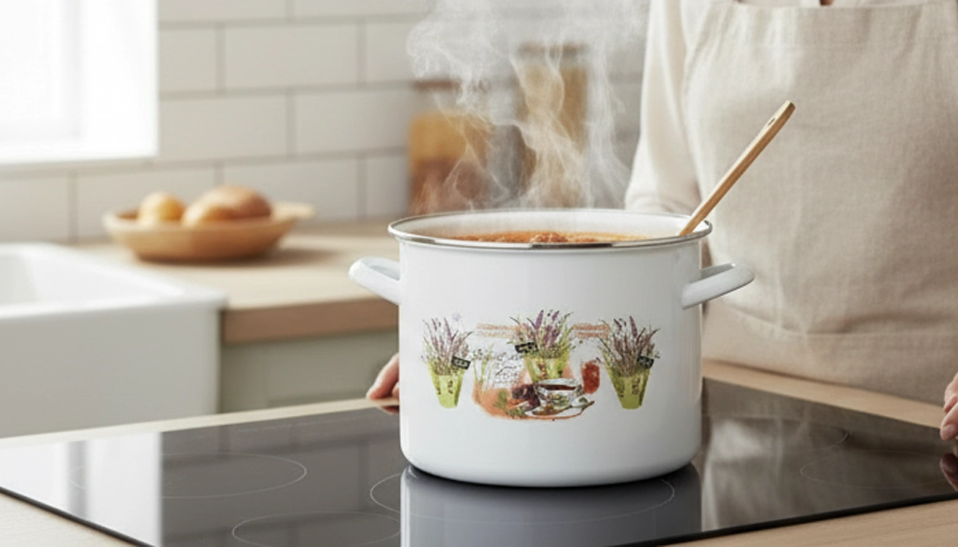 Varenie v smaltovanom hrnci