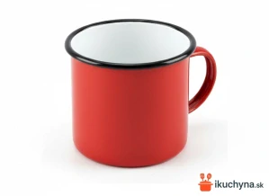 Smaltovaný hrnček červený 360 ml