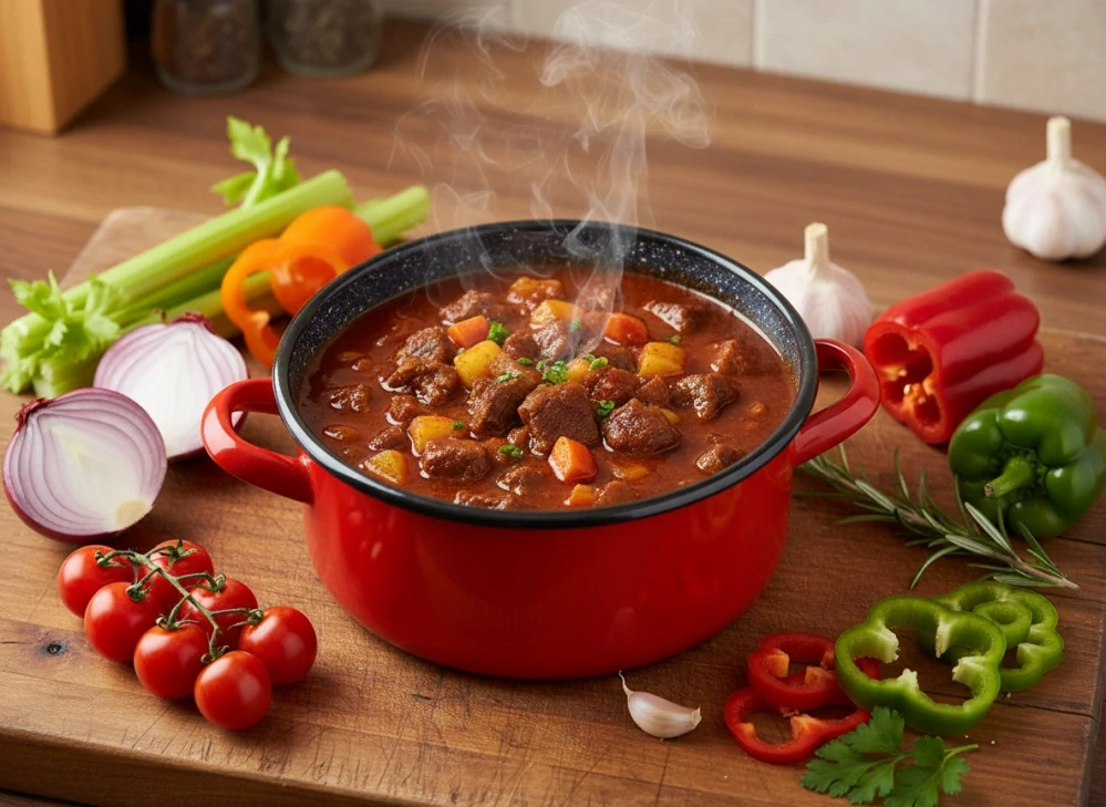 Smaltovaný kastról 0,75 L červený