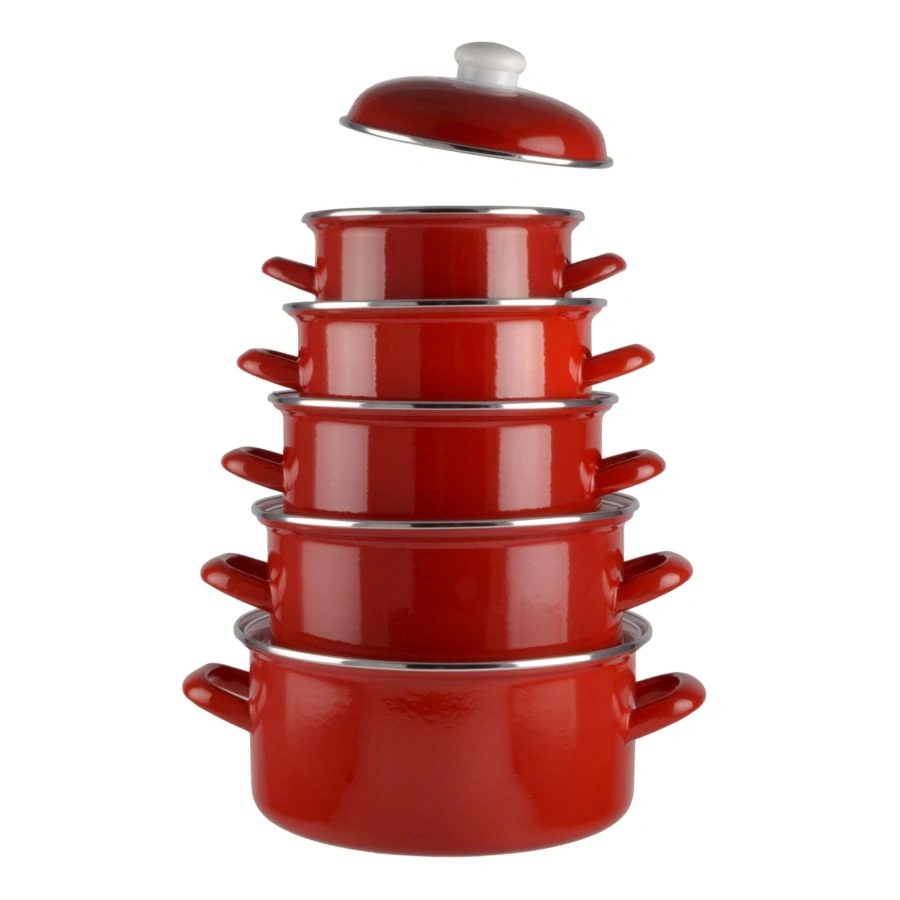 Smaltovaný kastról Red 2 L