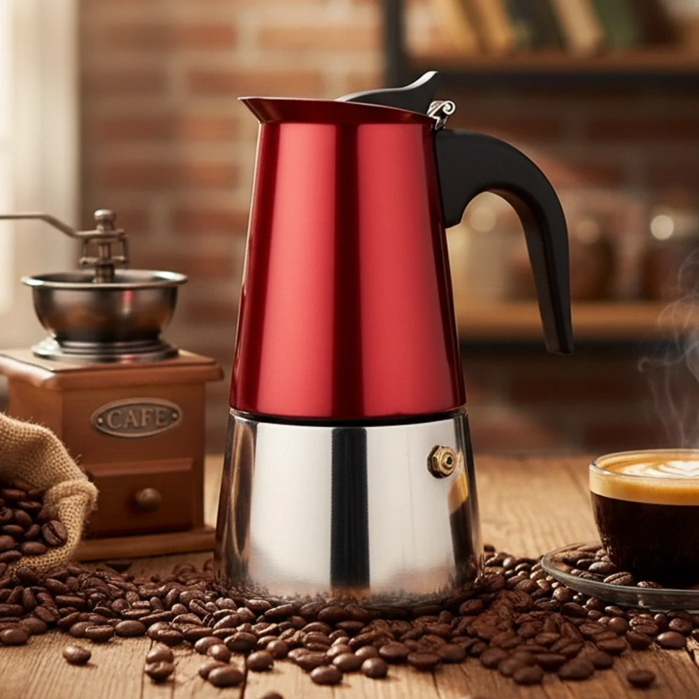 Moka kávovar Metal red line 4 osoby