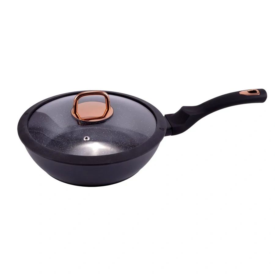 Wok panvica s pokrievkou Golden Line 28 cm