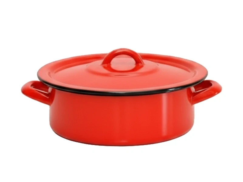 Smaltovaný kastról 0,75 L červený