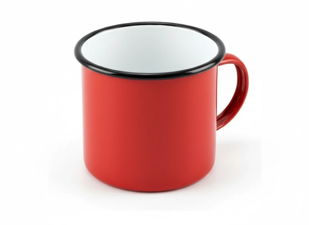 Smaltovaný hrnček červený 670 ml