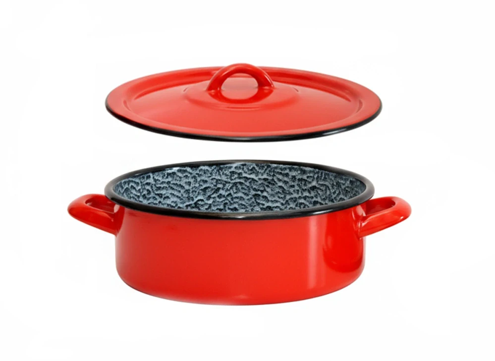 Smaltovaný kastról 0,75 L červený