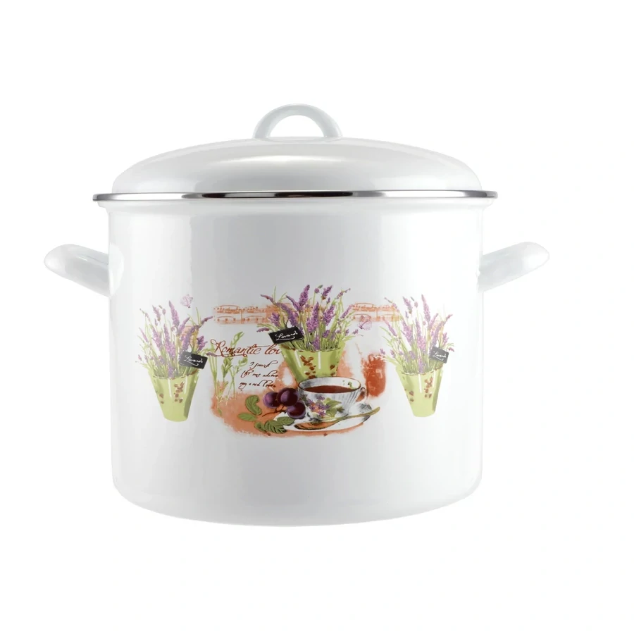 Smaltovaný hrniec s pokrievkou 10,4l Levandula