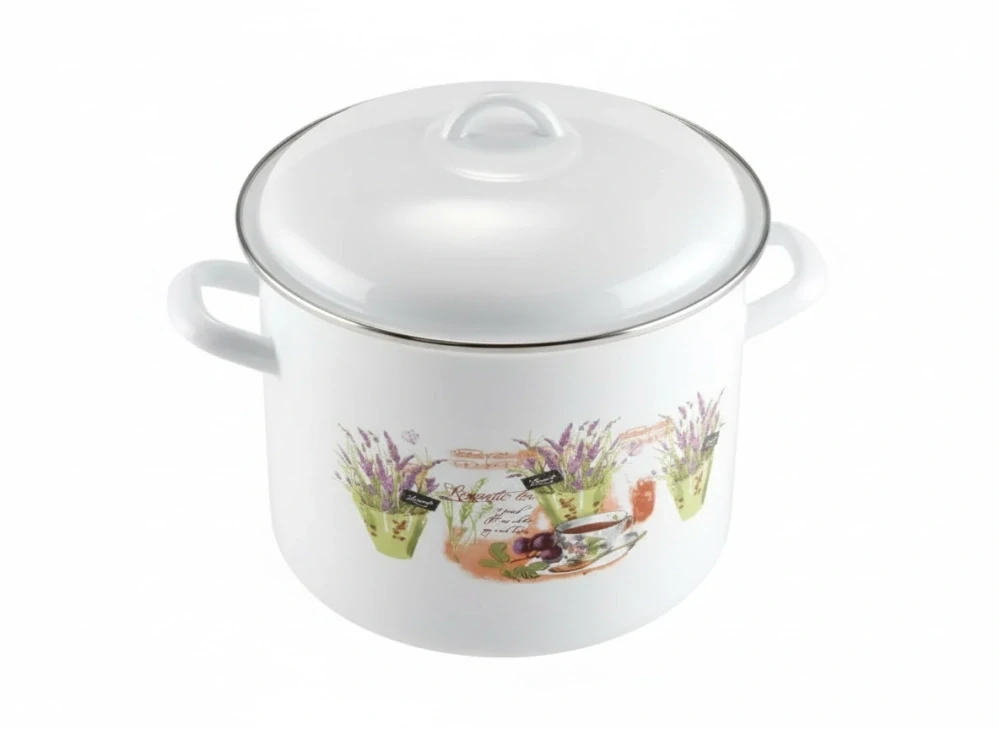 Smaltovaný hrniec s pokrievkou 10,4l Levandula