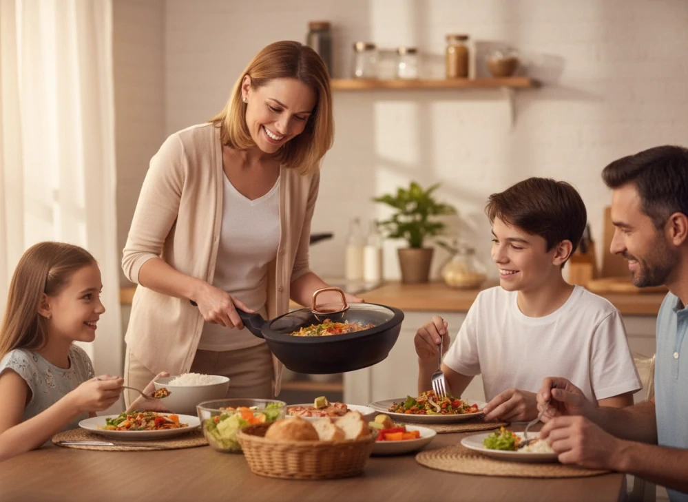 Wok panvica s pokrievkou Golden Line 28 cm