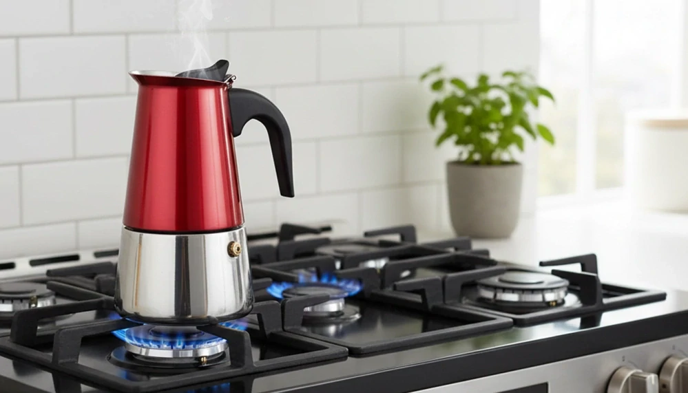 Moka kávovar Metal red line 4 osoby