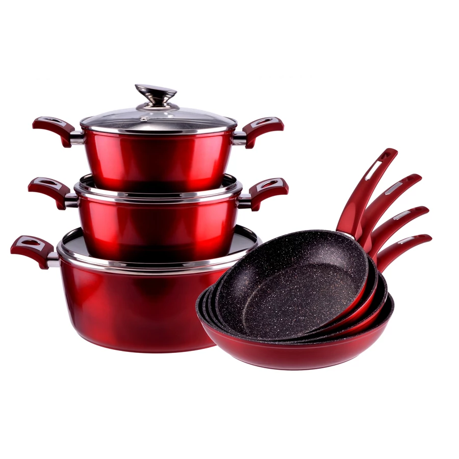 Hrnce a panvica metal red