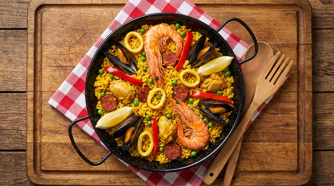 Paella panvica smaltovaná